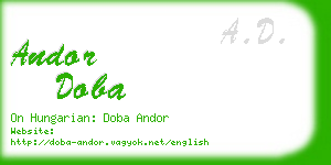 andor doba business card